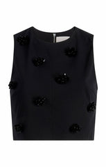 Women Sequin Dot Abbie Top Black/Black
