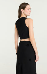 Women Sequin Dot Abbie Top Black/Black