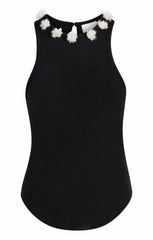 Women Sequin Dot Lizzie Tank Black/Clear
