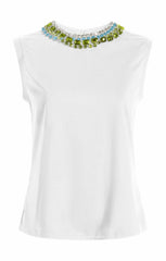 Women Twisted Necklace Blaine Tee White/Multi