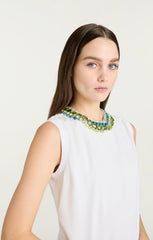 Women Twisted Necklace Blaine Tee White/Multi