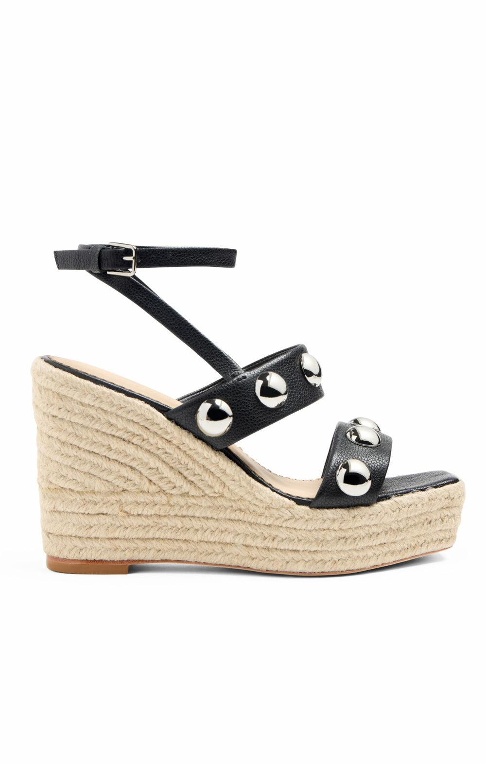 Women Georgia Studded Wedge Espadrille Black
