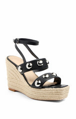 Women Georgia Studded Wedge Espadrille Black