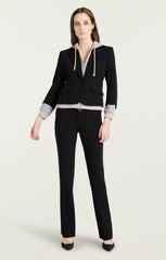 Women Zip Up Le Petit Khloe Blazer Black/Heather Grey