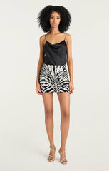 Women Sequin Zebra Juno Skirt Alabaster/Black