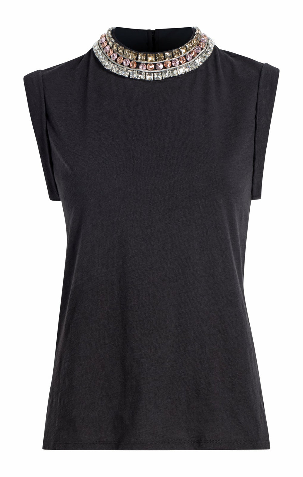 Women Deco Border Bella Tee Black/Multi