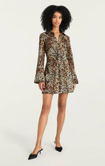 Women Leopard Denim Mckenna Dress Black/Sahara