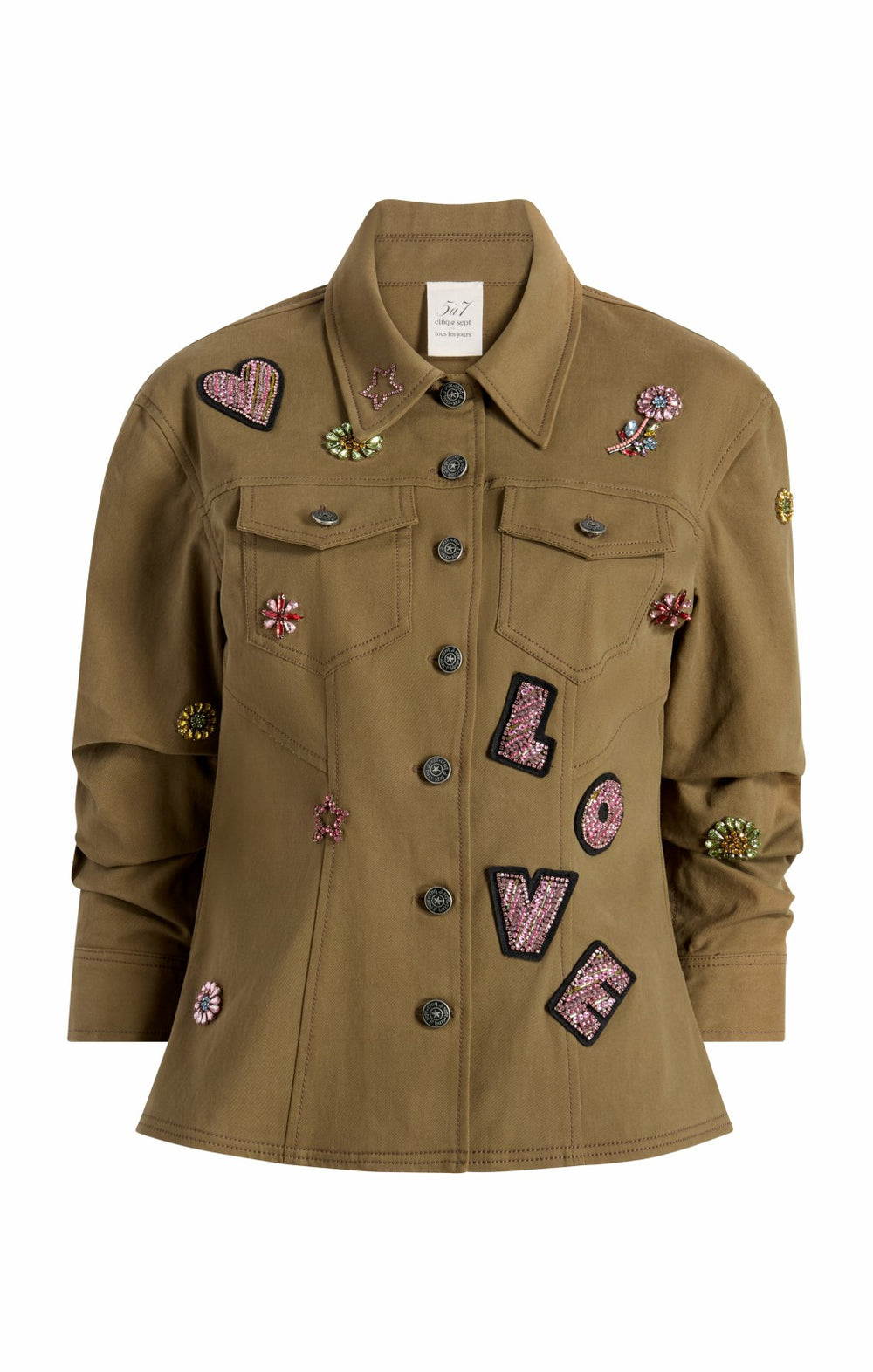Women Ditsy Love Scrunched Canyon Jacket Dark Olive/Multi