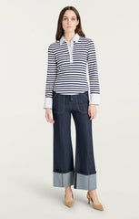 Women Striped Jaden Top Navy/White
