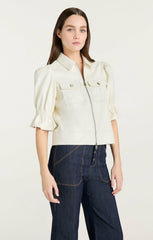 Women Lite Vegan Leather Holly Jacket Ivory
