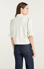 Women Lite Vegan Leather Holly Jacket Ivory