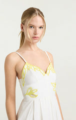 Women Trailing Peonies Maude Dress White/Golden Glow