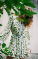 Women Ivy Paisley Tirza Dress Ivory Multi/Blue Hydrangea