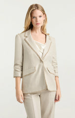 Women Lurex Linen Kylie Blazer Plaster