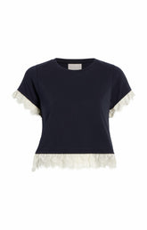 Women Ami Tee Navy/Ivory