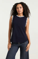 Women Opaque Stone Blaine Tee Navy/White