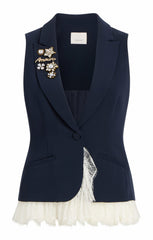 Women Roxie Vest Navy/Ivory