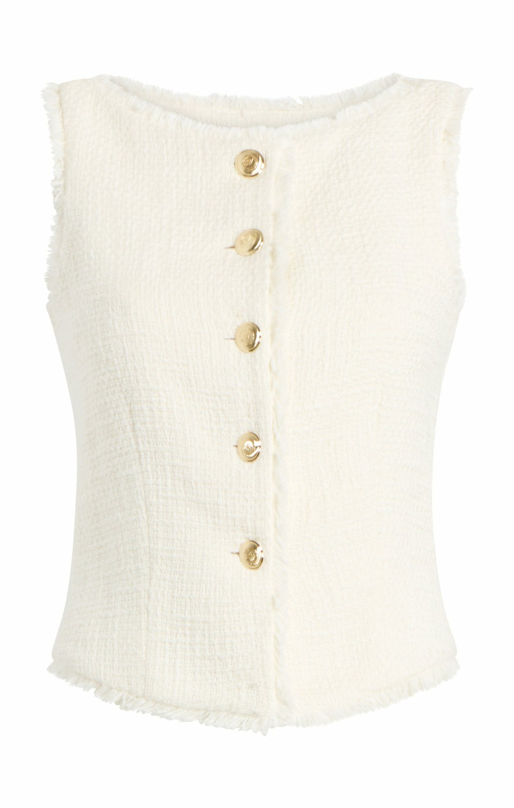 Women Boucle Camen Vest Gardenia