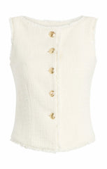 Women Boucle Camen Vest Gardenia