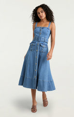 Women Denim Vega Dress Blue Haze