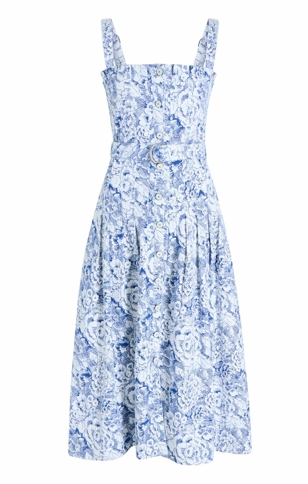 Women Sketchbook Floral Branwen Dress White/Dark Cerulean