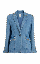 Women Studded Milly Jacket Blue Haze