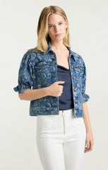 Women Sketchbook Floral Sylvain Jacket Indigo/White