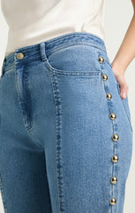 Women Studded Shailene Pant Blue Haze