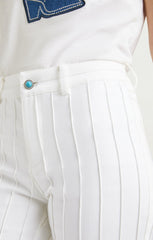 Women Turquoise Embellished Alina Pant White