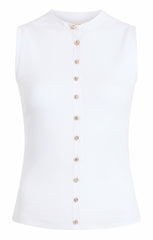 Women Sleeveless Beverly Top White