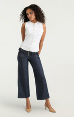 Women Sleeveless Beverly Top White
