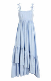 Women Linen Suiting Bailey Dress Blue Hydrangea