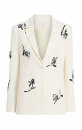 Women Falling Lilies Karlie Blazer Ivory/Navy