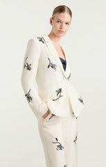 Women Falling Lilies Karlie Blazer Ivory/Navy
