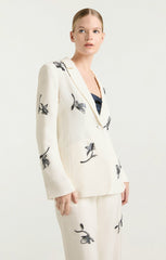 Women Falling Lilies Karlie Blazer Ivory/Navy