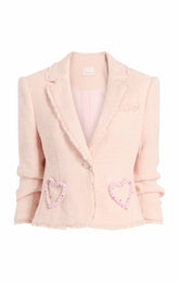 Women Beaded Heart Kalina Blazer Pale Flamingo
