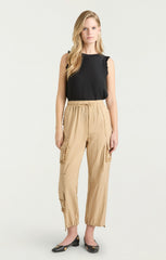 Women Ruffle Nitsan Parachute Pant Khaki