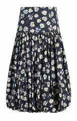 Women Mini Tossed Poppies Ellah Skirt Navy Multi