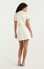Women Braided Tweed Layla Dress Whisper White/Gardenia