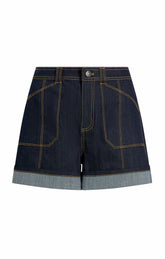 Women Cuffed Benji Short Indigo