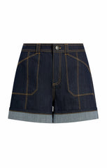 Women Cuffed Benji Short Indigo