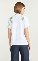 Women Crystal Ivy Shrunken Tee White/Yolk Multi