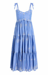 Women Embroidered Stripe Darcey Dress Endless Blue