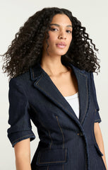 Women Short Sleeve Sallie Blazer Indigo