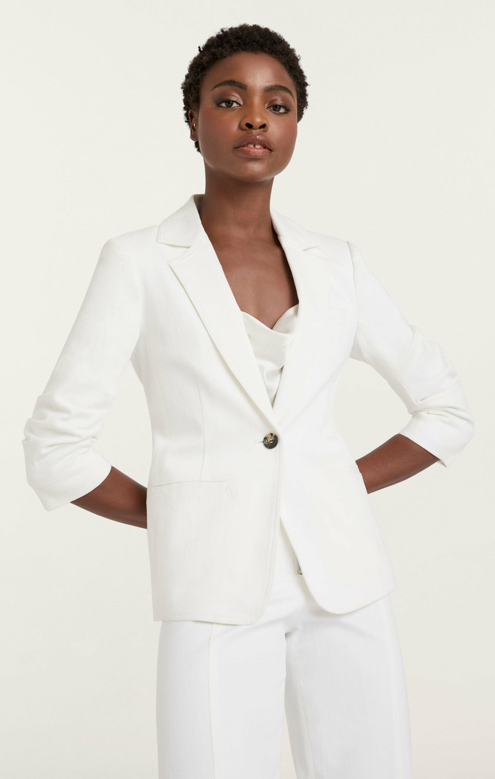 Women Denim Khloe Blazer White