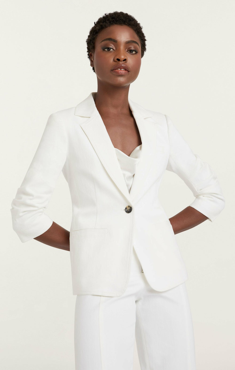 Women Denim Khloe Blazer White