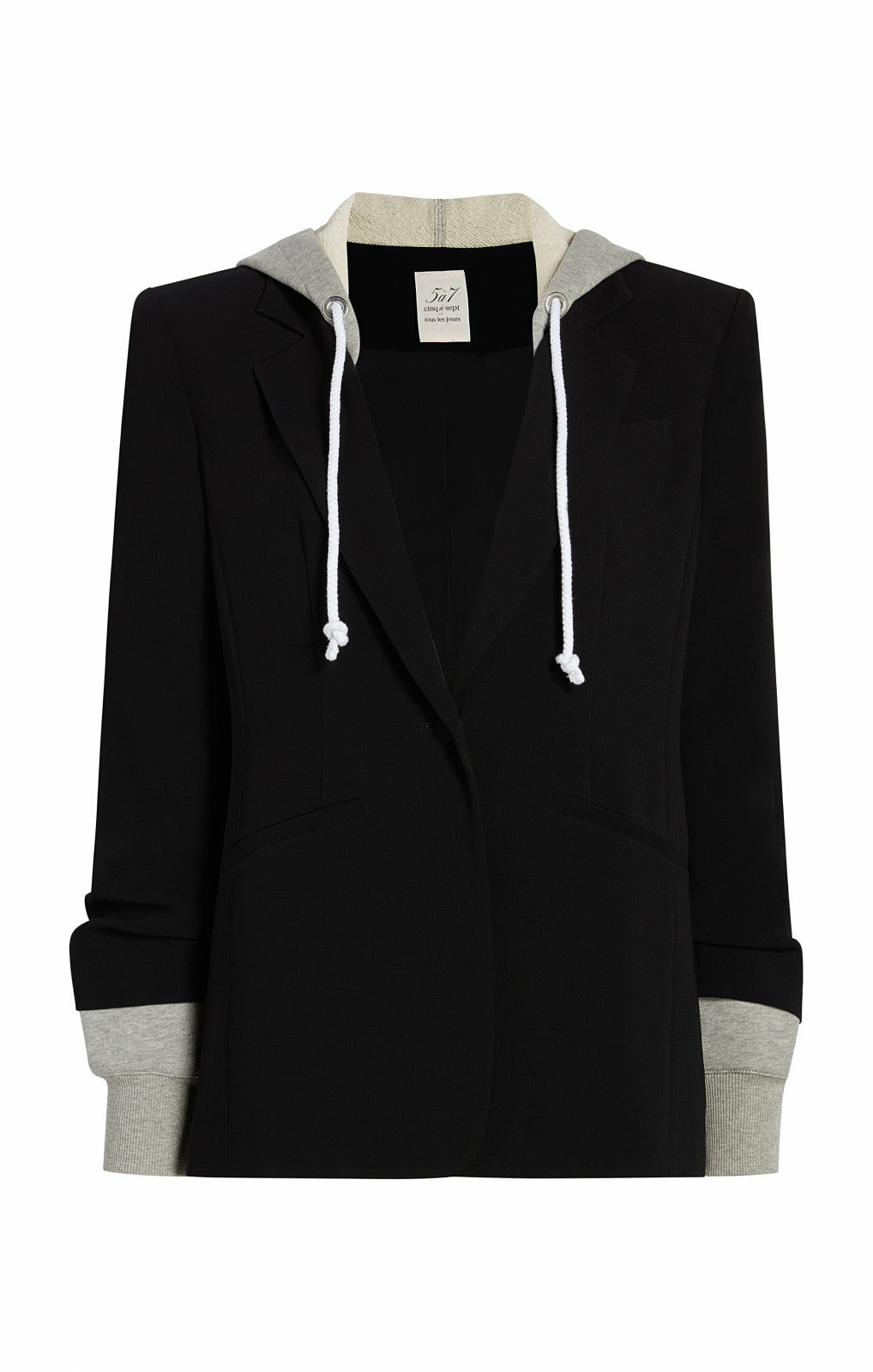 Women Hooded Khloe Blazer Black/Heather Grey