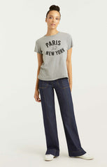 Women Paris New York Tee Heather Grey/Black