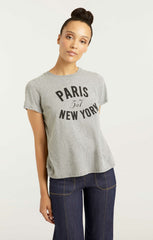 Women Paris New York Tee Heather Grey/Black