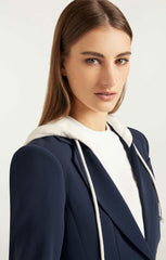 Women Hooded Khloe Blazer Navy/Ivory